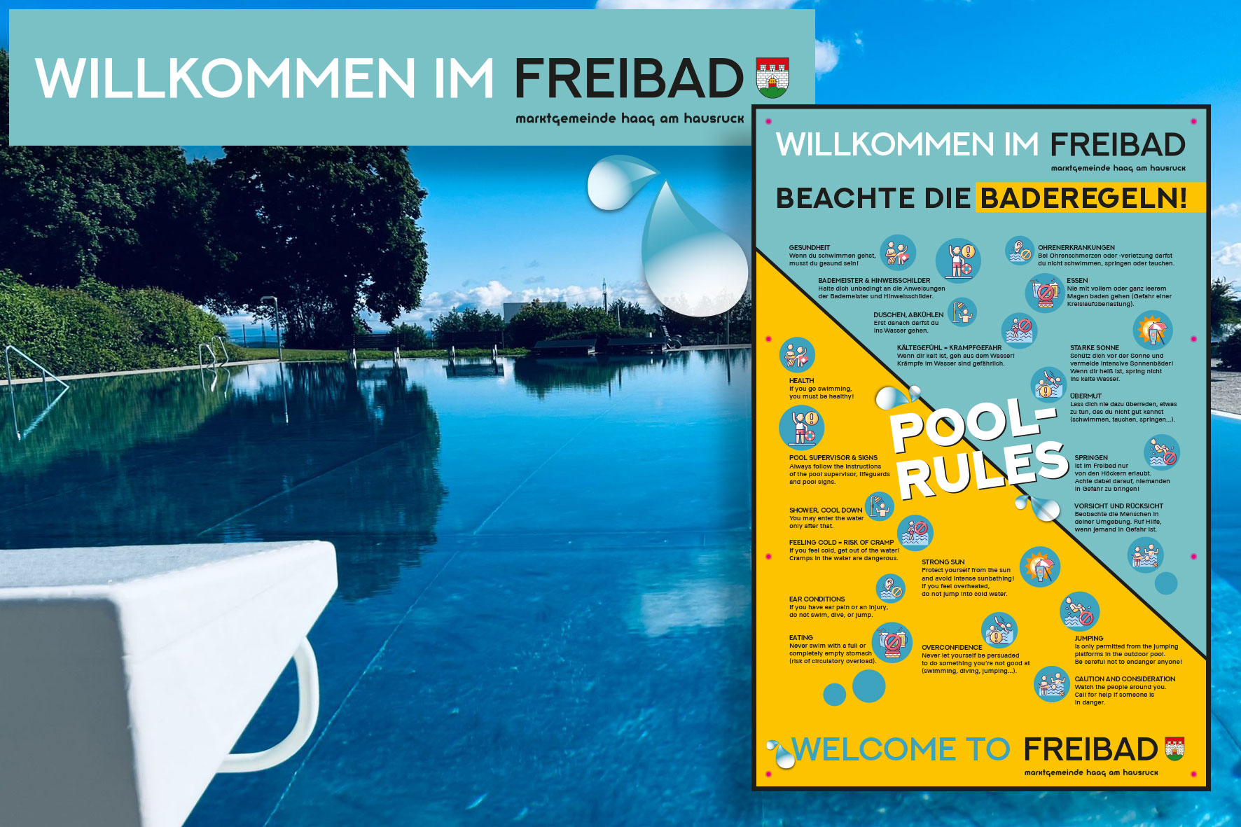 FREIBAD HAAG/H. Freibad-Beschilderung